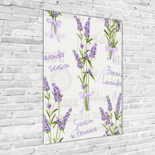 Cuadro de metacrilato moderno efecto cristal vertical Lavanda