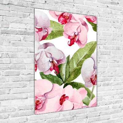 Cuadro decorativo en acrílico brillante vertical Orquídea