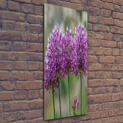 Cuadro decorativo en acrílico brillante vertical flores de ajo