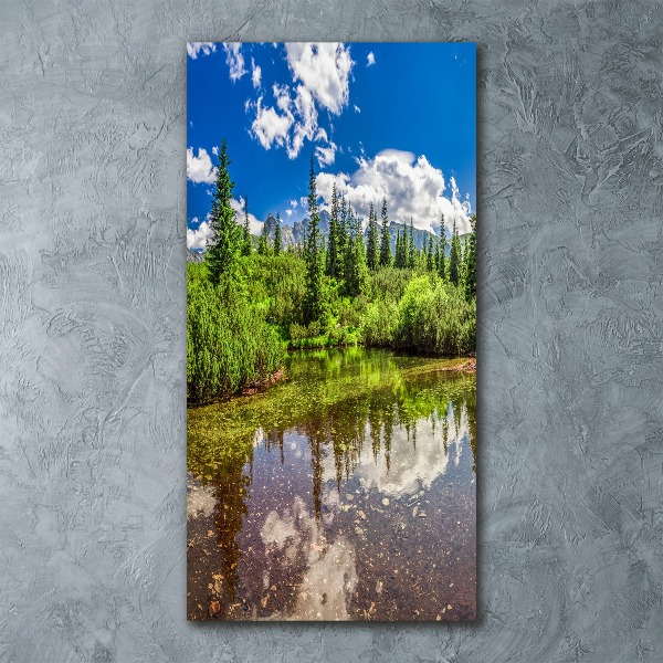Impresión en metacrilato de alta calidad vertical Lago en las montañas