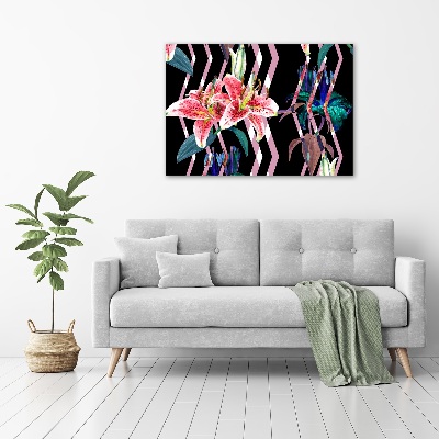 Cuadro canvas con impresión uv duradera horizontal Lirio tropical