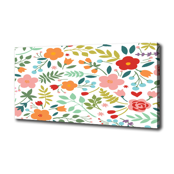 Cuadro canvas con impresión uv duradera horizontal Ilustración de flores
