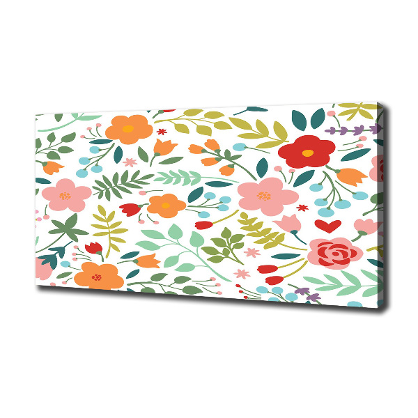 Cuadro canvas con impresión uv duradera horizontal Ilustración de flores