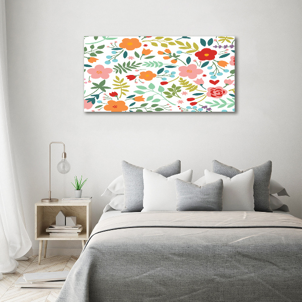 Cuadro canvas con impresión uv duradera horizontal Ilustración de flores
