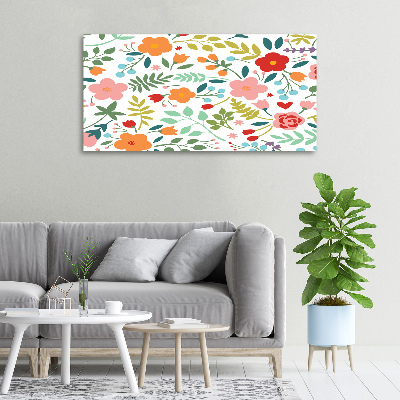 Cuadro canvas con impresión uv duradera horizontal Ilustración de flores