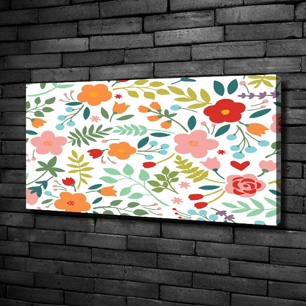 Cuadro canvas con impresión uv duradera horizontal Ilustración de flores