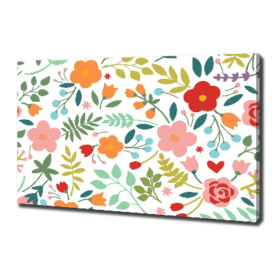 Cuadro canvas con impresión uv duradera horizontal Ilustración de flores
