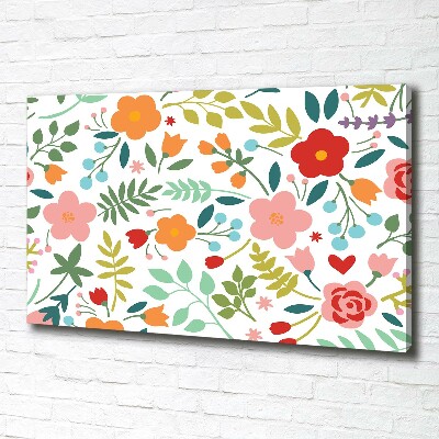 Cuadro canvas con impresión uv duradera horizontal Ilustración de flores