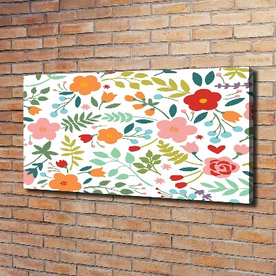 Cuadro canvas con impresión uv duradera horizontal Ilustración de flores
