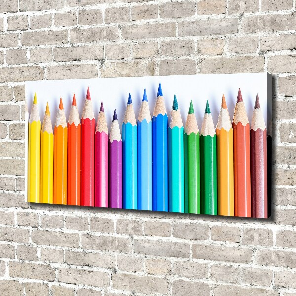 Cuadro canvas moderno de gran formato horizontal Lápices de colores