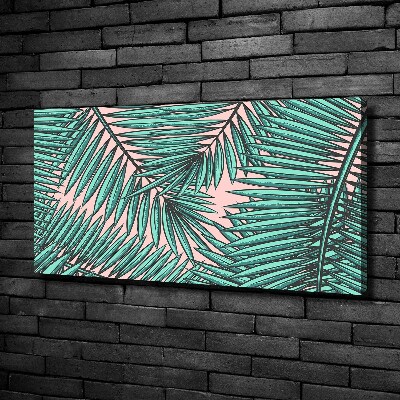 Fotocuadro en lienzo de alta calidad horizontal hojas de palma
