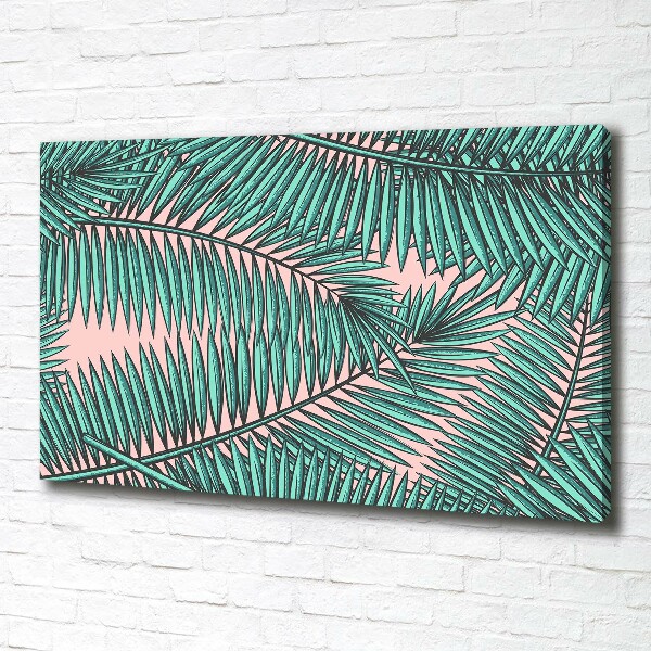 Fotocuadro en lienzo de alta calidad horizontal hojas de palma