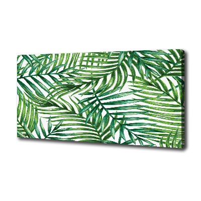 Cuadro canvas moderno de gran formato horizontal hojas de palma