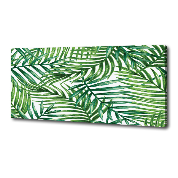 Cuadro canvas moderno de gran formato horizontal hojas de palma