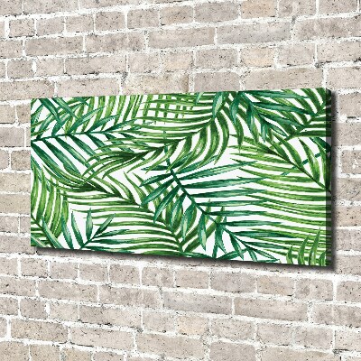 Cuadro canvas moderno de gran formato horizontal hojas de palma