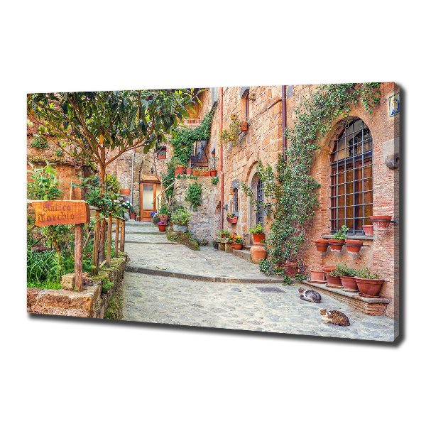 Cuadro canvas moderno de gran formato horizontal calles italianas