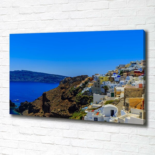 Cuadro canvas con impresión uv duradera horizontal Santorini, Grecia