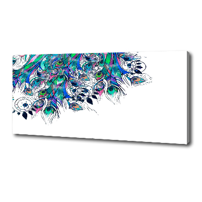 Foto en lienzo con acabado profesional horizontal plumas de pavo real