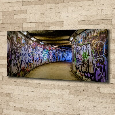 Fotocuadro en lienzo de alta calidad horizontal Grafiti en el metro