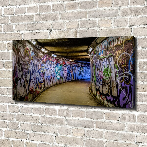 Fotocuadro en lienzo de alta calidad horizontal Grafiti en el metro