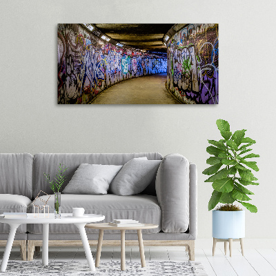 Fotocuadro en lienzo de alta calidad horizontal Grafiti en el metro