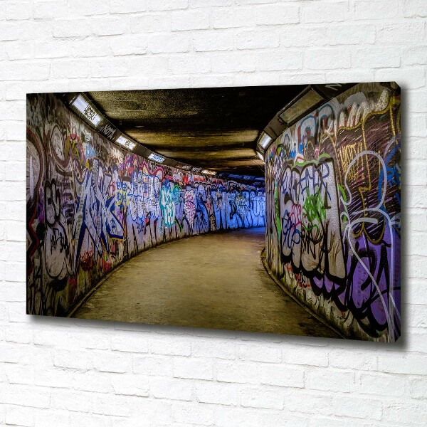 Fotocuadro en lienzo de alta calidad horizontal Grafiti en el metro