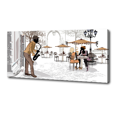 Foto en lienzo con acabado profesional horizontal músico callejero