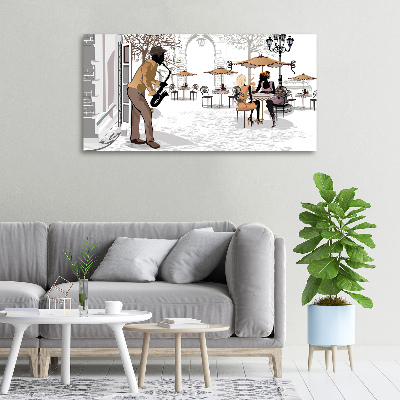 Foto en lienzo con acabado profesional horizontal músico callejero