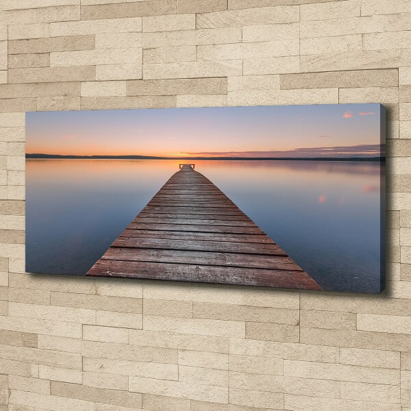 Cuadro canvas moderno de gran formato horizontal Muelle de madera