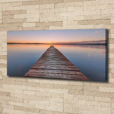 Cuadro canvas moderno de gran formato horizontal Muelle de madera