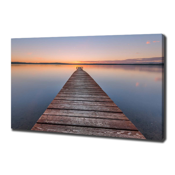 Cuadro canvas moderno de gran formato horizontal Muelle de madera