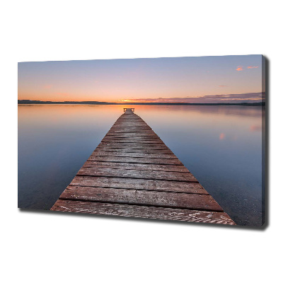 Cuadro canvas moderno de gran formato horizontal Muelle de madera