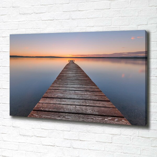 Cuadro canvas moderno de gran formato horizontal Muelle de madera