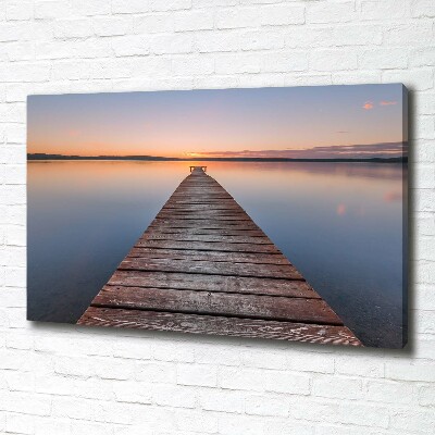 Cuadro canvas moderno de gran formato horizontal Muelle de madera