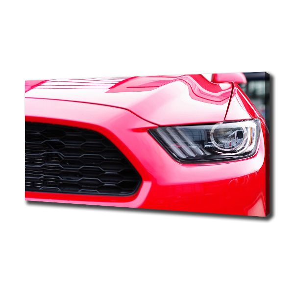 Fotocuadro en lienzo de alta calidad horizontal Mustang rojo
