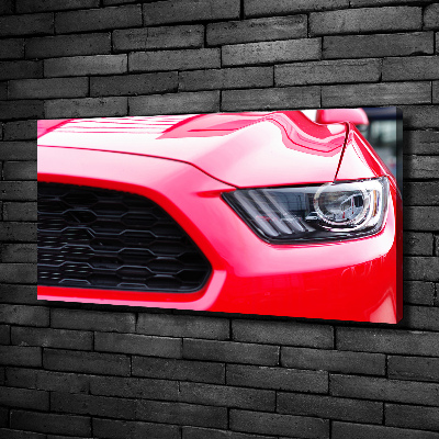 Fotocuadro en lienzo de alta calidad horizontal Mustang rojo