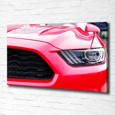 Fotocuadro en lienzo de alta calidad horizontal Mustang rojo