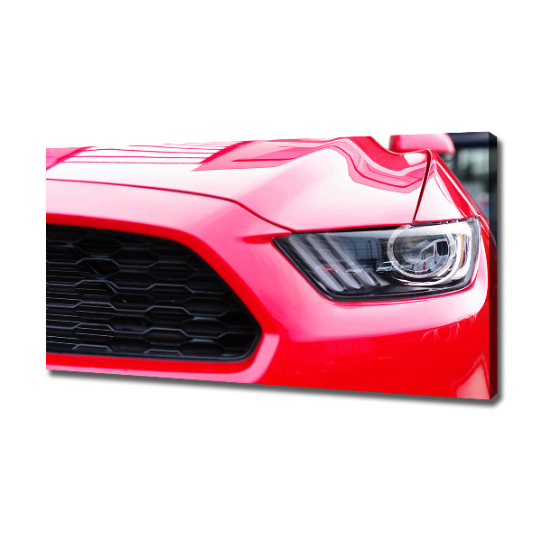 Fotocuadro en lienzo de alta calidad horizontal Mustang rojo