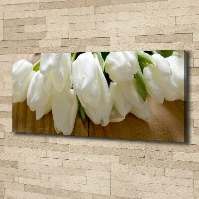 Foto en lienzo con acabado profesional horizontal tulipanes blancos