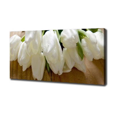Foto en lienzo con acabado profesional horizontal tulipanes blancos