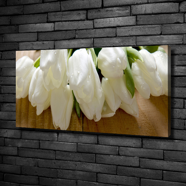 Foto en lienzo con acabado profesional horizontal tulipanes blancos