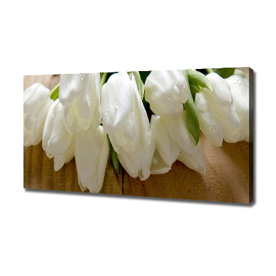 Foto en lienzo con acabado profesional horizontal tulipanes blancos
