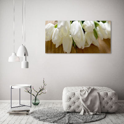 Foto en lienzo con acabado profesional horizontal tulipanes blancos