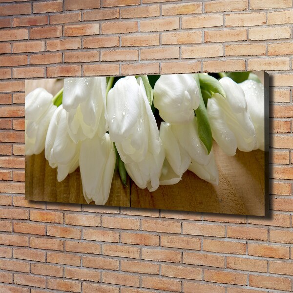 Foto en lienzo con acabado profesional horizontal tulipanes blancos