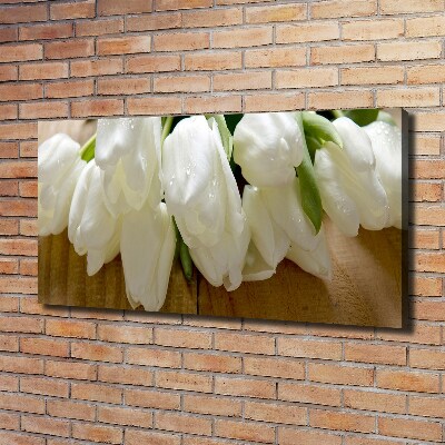 Foto en lienzo con acabado profesional horizontal tulipanes blancos