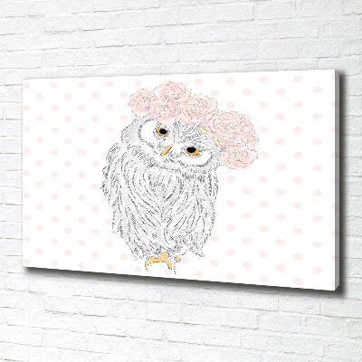 Cuadro canvas con impresión uv duradera horizontal Búho en una corona