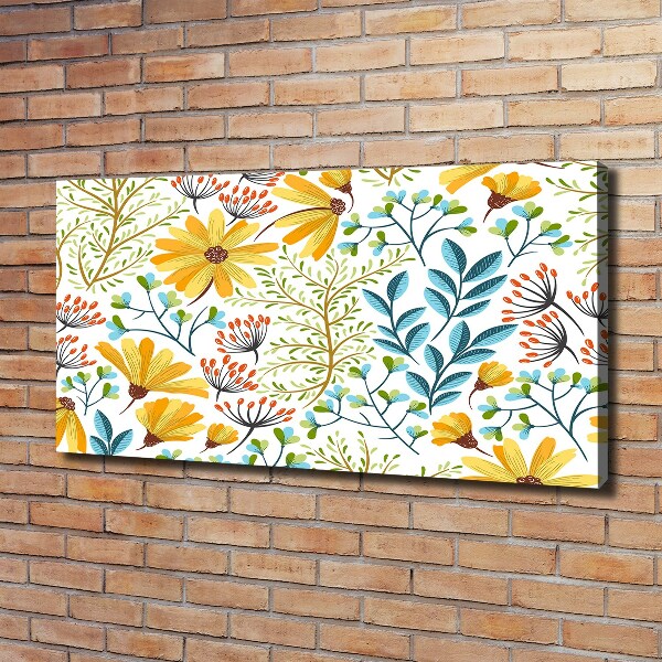 Cuadro canvas moderno de gran formato horizontal flores de primavera