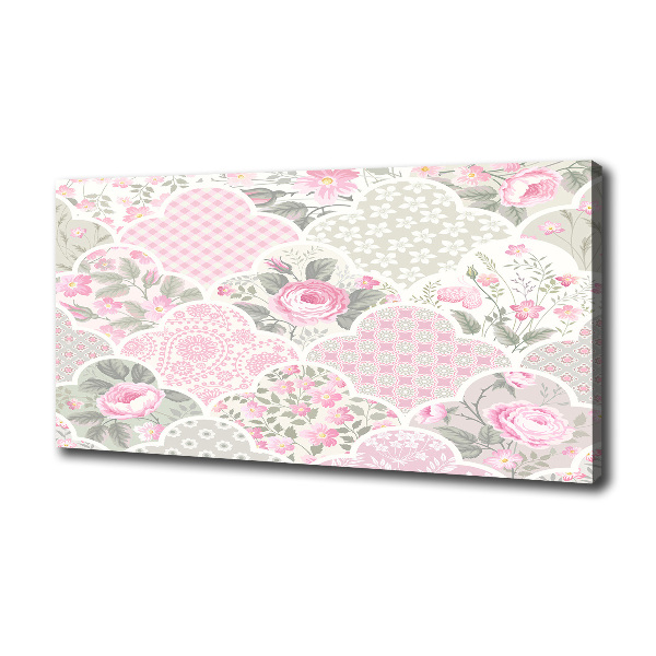 Fotocuadro en lienzo de alta calidad horizontal Rosas y adornos