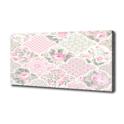 Fotocuadro en lienzo de alta calidad horizontal Rosas y adornos