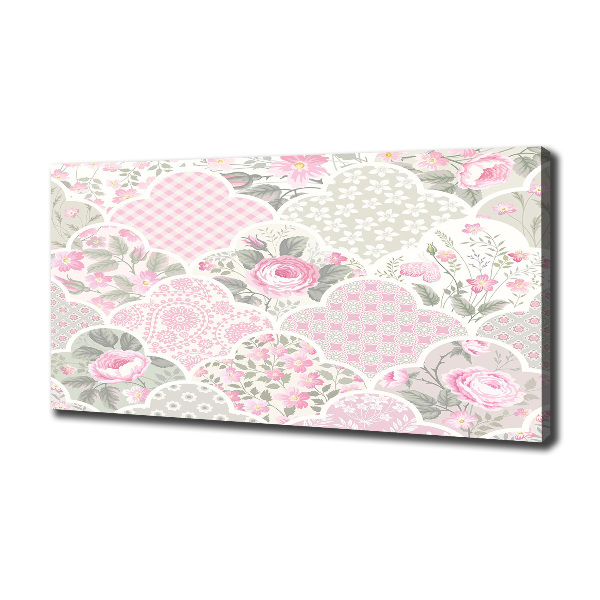 Fotocuadro en lienzo de alta calidad horizontal Rosas y adornos